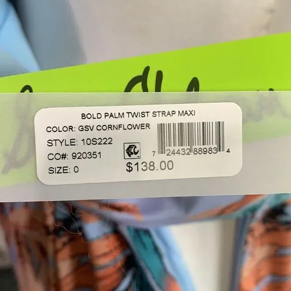 Sam Edelman NWT blue tropical print maxi dress - Picture 13 of 14